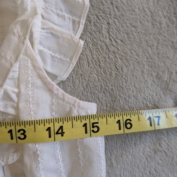 WOMEN'S PLENTY BY TRACY REESE TOP S Small White Lace Blouse Button Up High Neck - Picture 3 of 6